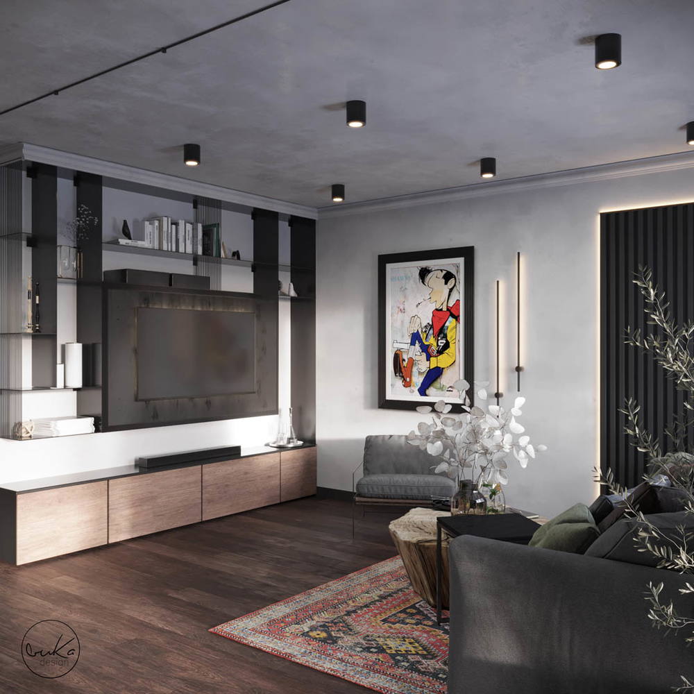 Urban oasis, ujęcie 4 — projekt apartamentu, Kraków, projekt buKadesign