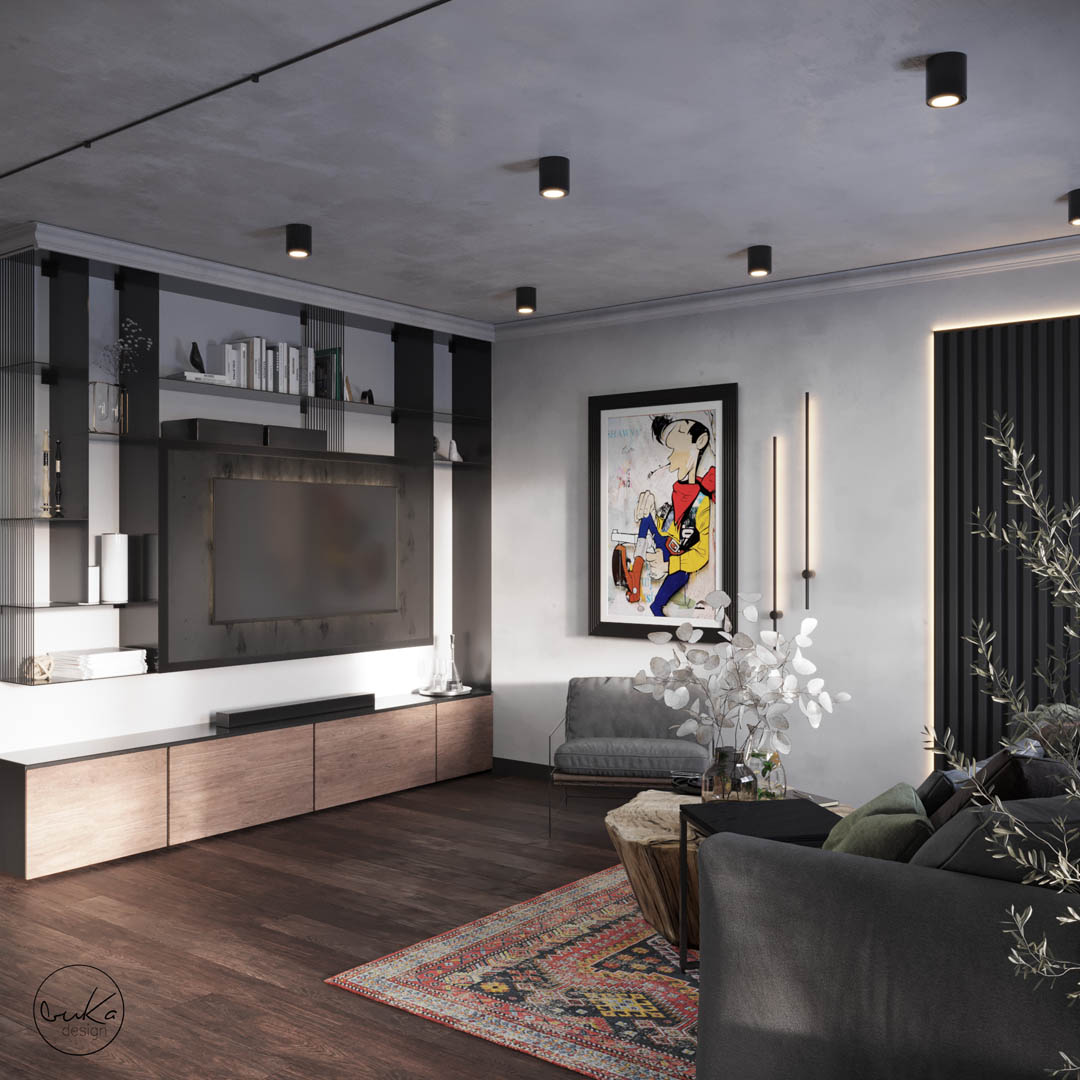 Urban oasis, ujęcie 4 — projekt apartamentu, Kraków, projekt buKadesign