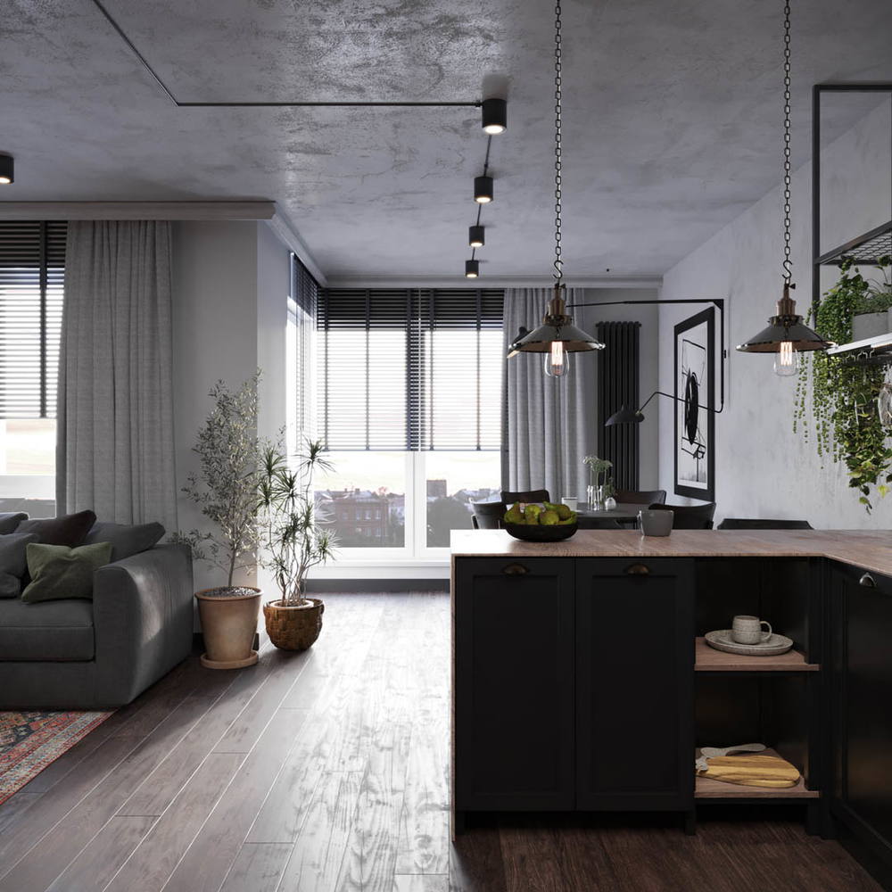 Urban oasis, ujęcie 7 — projekt apartamentu, Kraków, projekt buKadesign