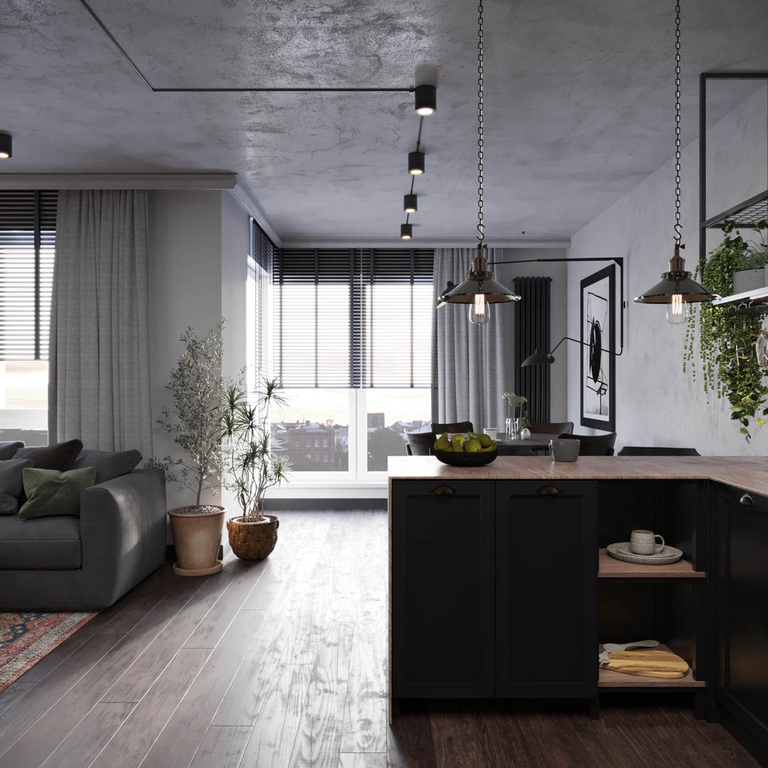 Urban oasis, ujęcie 7 — projekt apartamentu, Kraków, projekt buKadesign