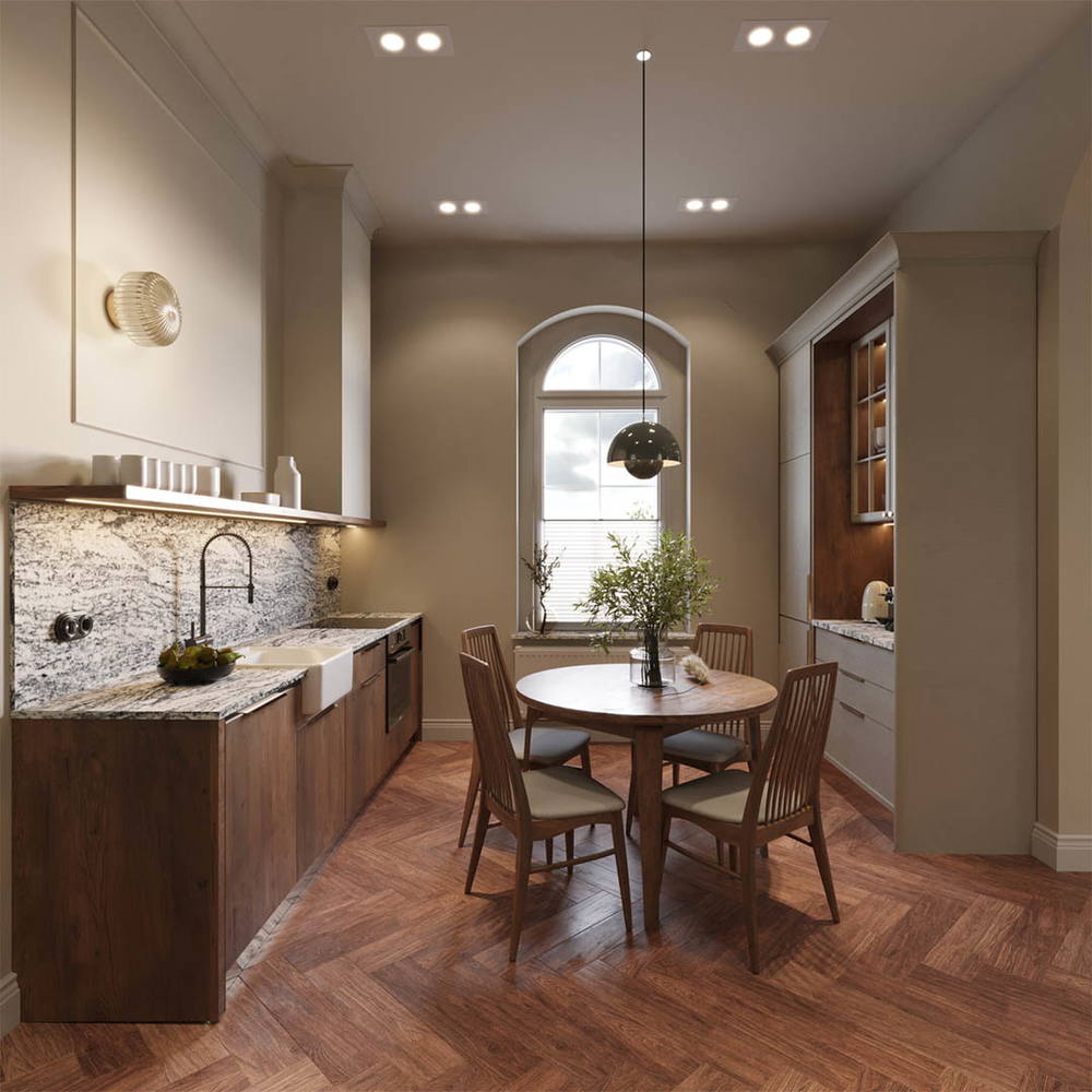 Vintage charm, ujęcie 5 — projekt apartamentu, Kraków, projekt buKadesign