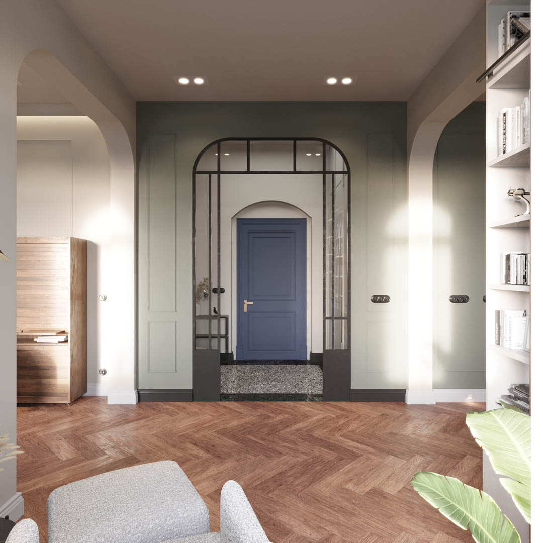 Vintage charm, ujęcie 11 — projekt apartamentu, Kraków, projekt buKadesign