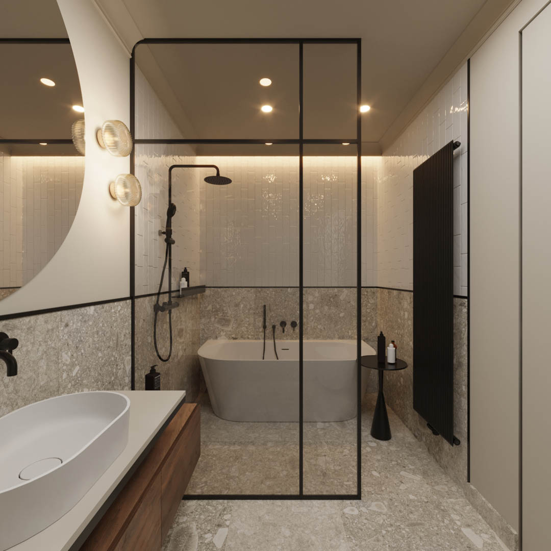 Vintage charm, ujęcie 18 — projekt apartamentu, Kraków, projekt buKadesign